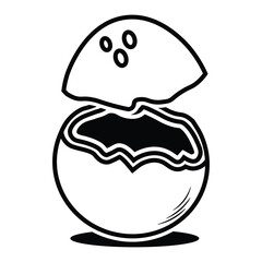 Coconut Fruit Line Art Illustration Icon