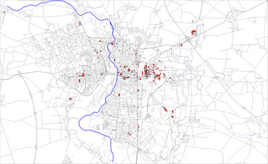 Obraz premium City plan of Halle (Germany)