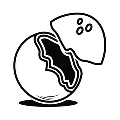 Coconut Fruit Line Art Illustration Icon