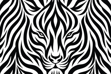 Black and White Tiger Stripe Seamless Vector