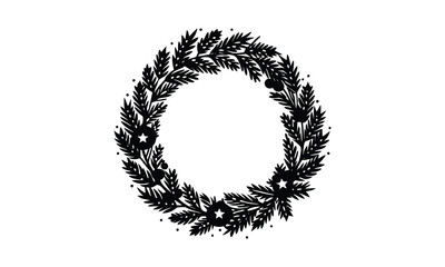 Black Floral Wreath Simple Design