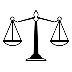 Download Justice Balance Icon Crisp Black & White Vector Art.