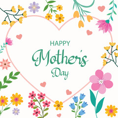 Happy Mother's Day, Beautiful Floral Arrangement, Vector Illustration for Holiday Celebrations, Mother’s Day Flower Background With Text, Gifts for Mother
