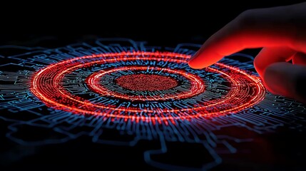 Obraz premium digital banking interface in a minimalist workspace, person watching crypto market trends, professional and sleek mood