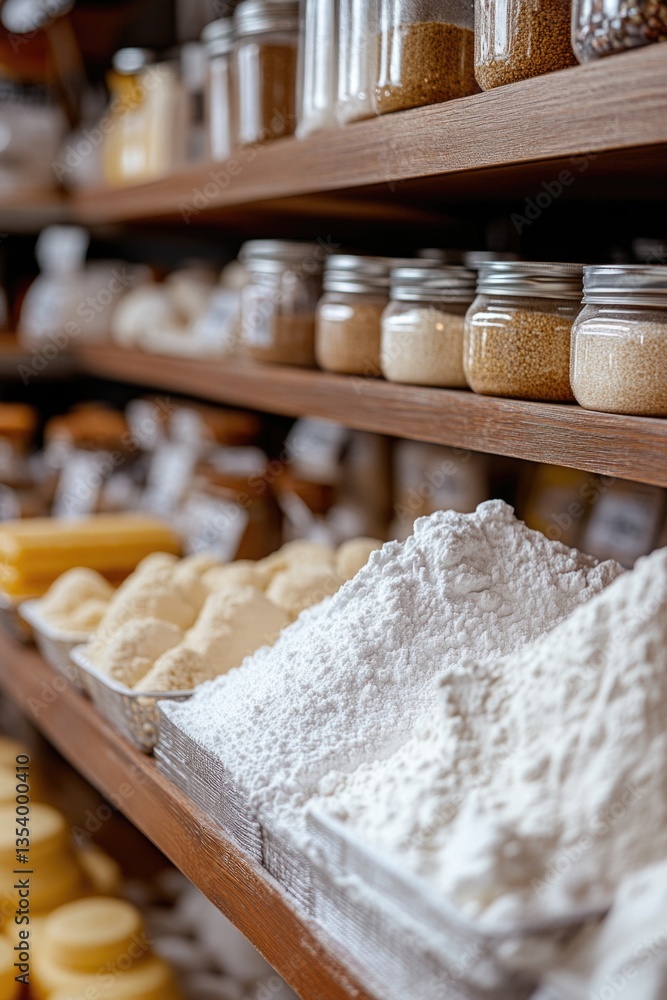 Poster a colorful shelf displaying numerous food items