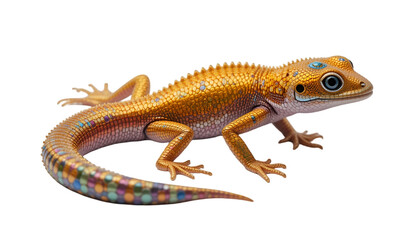 Fototapeta premium Golden gekko,lizard on background remove 