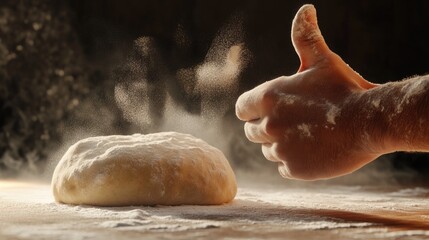 Obraz premium A person prepares a doughnut on a table