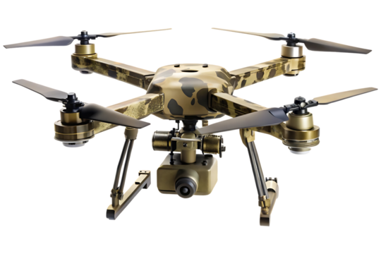 combat drone isolated on transparent background - Powered by Adobe