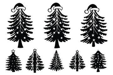 Obraz premium set of christmas trees vector on white background