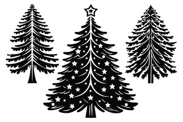 Obraz premium set of christmas trees vector on white background