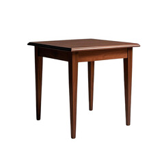 Fototapeta premium A classic, dark wood end table, meticulously crafted with clean lines and a simple, elegant design, adding a touch of understated sophistication to any room, transparent background.