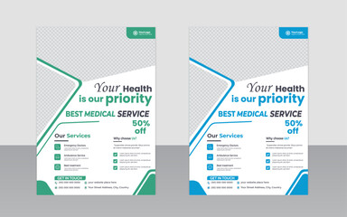 A4 healthcare flyer design template for health centers