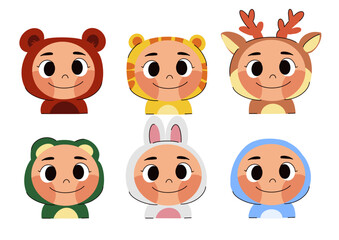 Cute kids in animal costumes