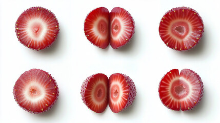 "Strawberries in Multiple Views &ndash; Sliced".