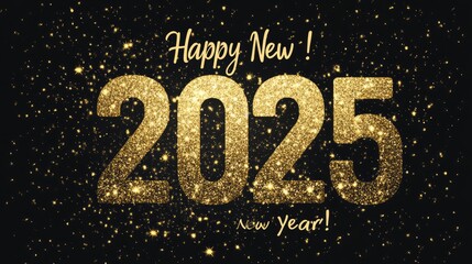 1. **Golden Sign Sliding into the New Year 2025**