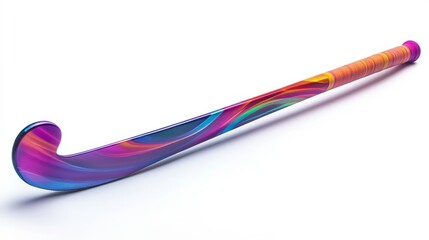 Vibrant Hockey Stick on a White Background