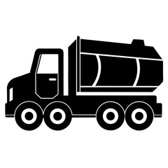 Tank Truck Silhouette Vector Icon High-Quality White Background.