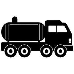 Tank Truck Silhouette Vector Icon High-Quality White Background.