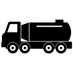 Tank Truck Silhouette Vector Icon High-Quality White Background.