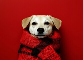 Charming dog portrait featuring space for custom text.