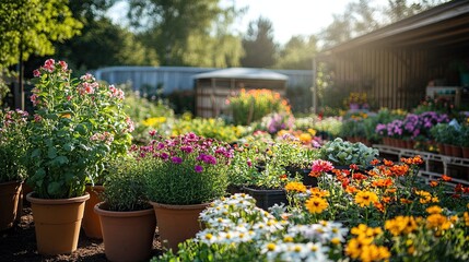 Gardening Concept with Flowering Plants, Home Garden Setup, Green Thumb, and Growing Flowers Perfect for Gardening Blogs, Home Decor, and Landscaping Campaigns 