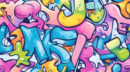 Vibrant Abstract Graffiti Art Colorful  Background Design for Wallpaper and Prints