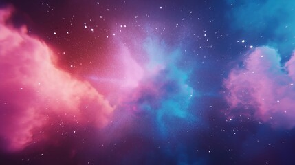 Obraz premium a vibrant and colorful illustration of a nebula filled with stars, capturing the beauty and mystery of space. The nebula showcases a stunning array of colors