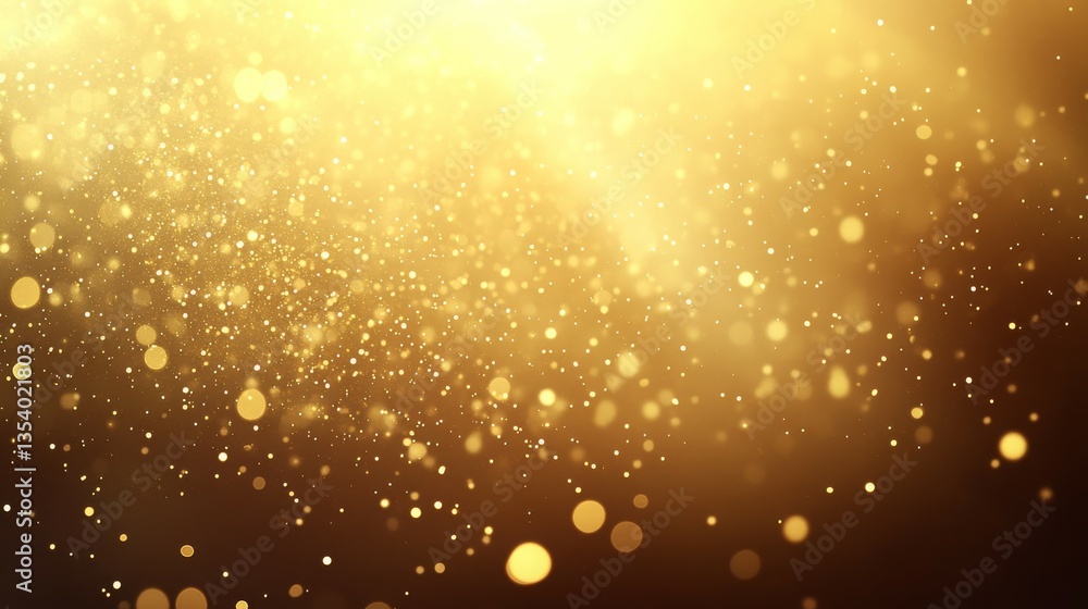 Aufkleber a shimmering golden background with soft bokeh effects.