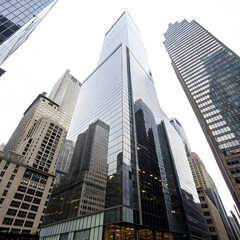 Reflective skyscrapers business building 