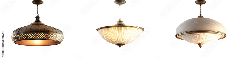 Poster ceiling lamp isolated on transparent background,
