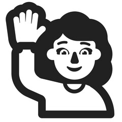 Woman Raising Hand Emoji