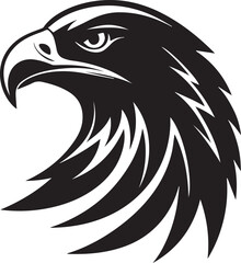 Black and White Eagle Head for Logo Design