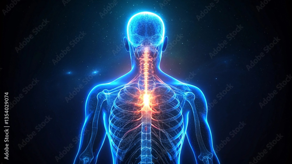 Poster the intricate human nervous system: a detailed, artistic 3d rendering of the human nervous system an