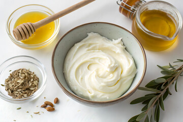 Homemade mask for hair or face.