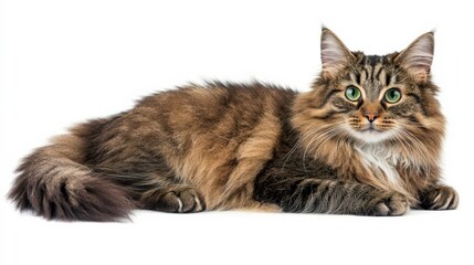 Obraz premium Fluffy Kitten On White Background with Vibrant Colors