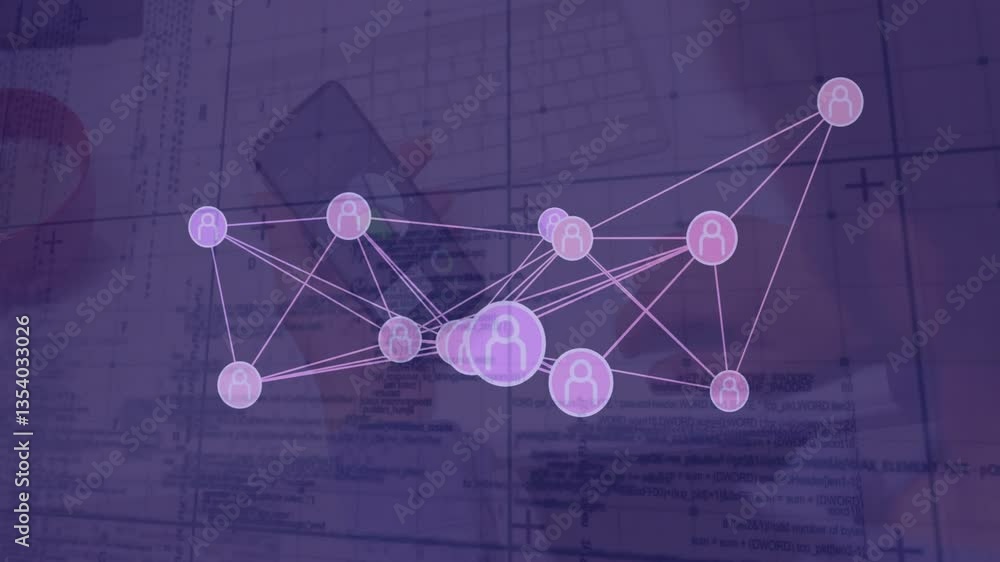 Poster processing data and connecting network over office documents and keyboard in workspace