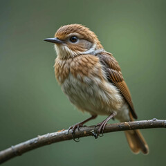 Fototapeta premium A detailed close-up of a bird perching gracefully, showcasing its delicate feathers, sharp gaze, and intricate textures.