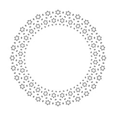 Abstract Radial Circle Stars Pattern for Decorative Round Frame.