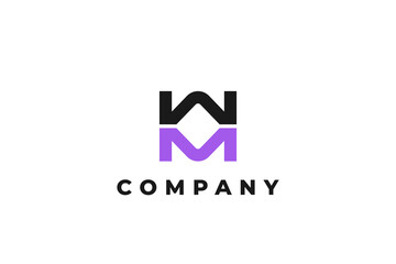 letter double m or mm symbol abstract modern business logo