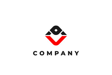 letter ov or oa or oc abstract modern business logo