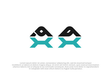 letter bx or xb abstract modern business logo