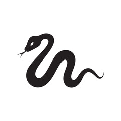 Fototapeta premium Snake Silhouette Vector Icon – Minimalist Wavy Serpent Design