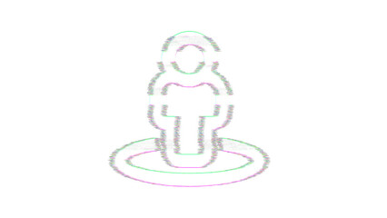 Icon street view is distorted. Glitch. Noise, chromatic aberration, geometric distortion