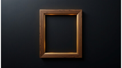 Minimalist Wooden Frame on Black Background