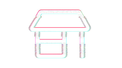 Icon store is distorted. Glitch. Noise, chromatic aberration, geometric distortion