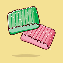 Cartoon vector illustration getuk is a typical Indonesian food made from cassava
