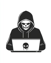 hacker in front of a laptop 