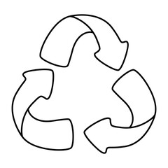 recycle symbol doodle outline
