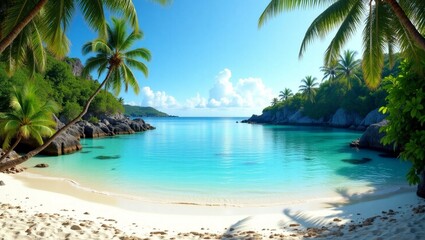 Ocean Lagoon &ndash; Calm Waters and Vibrant Palms