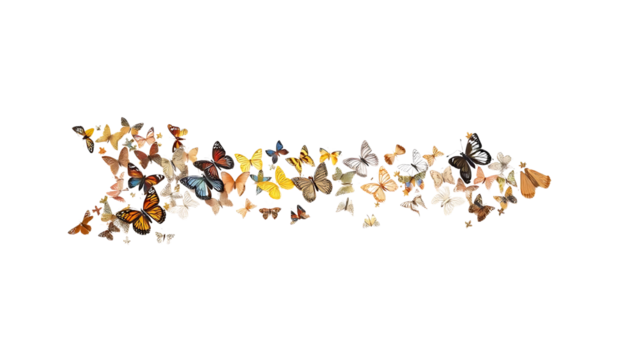 Vibrant Butterfly Arrow isolated on transparent background.